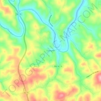 Crumpler地形图、海拔、地势
