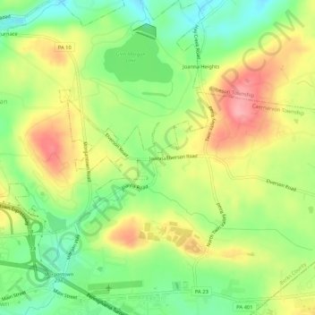 Joanna地形图、海拔、地势