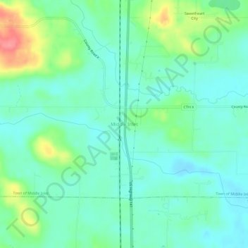 Middle Inlet地形图、海拔、地势
