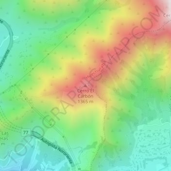 Cerro El Carbón地形图、海拔、地势