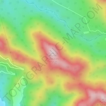 Monte Pizzautolo地形图、海拔、地势