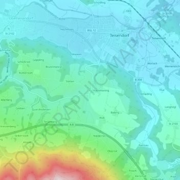 Freidling地形图、海拔、地势