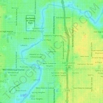 Edwards地形图、海拔、地势