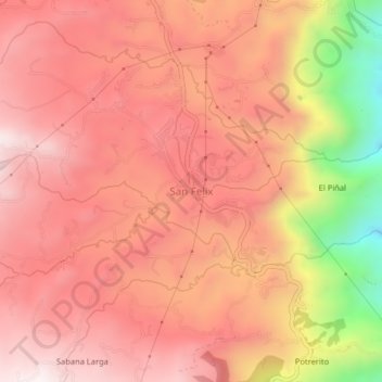 San Felix地形图、海拔、地势