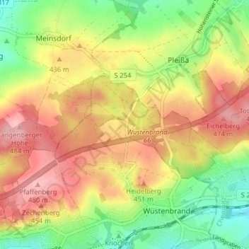Kühler Morgen地形图、海拔、地势