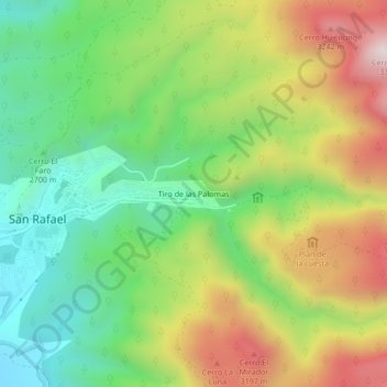 Tiro de las Palomas地形图、海拔、地势