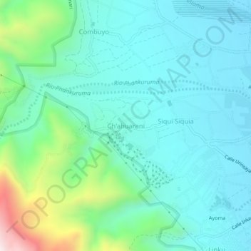 Ch'ahuarani地形图、海拔、地势