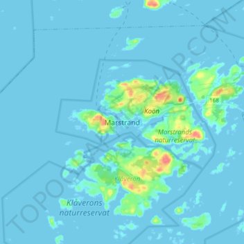 Marstrand地形图、海拔、地势