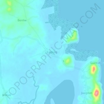 Cagting地形图、海拔、地势