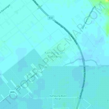 Kampung Seri Cheeding地形图、海拔、地势