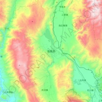 洱源县地形图、海拔、地势