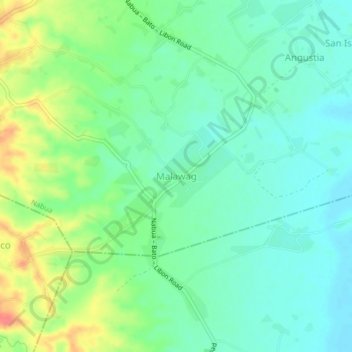 Malawag地形图、海拔、地势