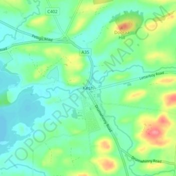 Kesh地形图、海拔、地势