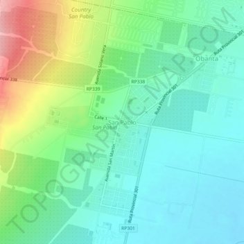San Pablo地形图、海拔、地势