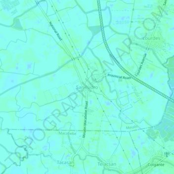 San Isidro地形图、海拔、地势