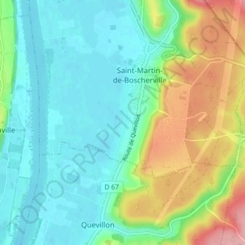 Le Brécy地形图、海拔、地势