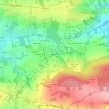 Kerneyet地形图、海拔、地势
