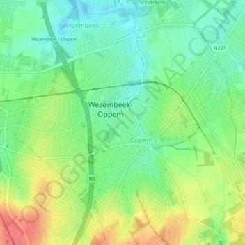 Château d'Ophem地形图、海拔、地势