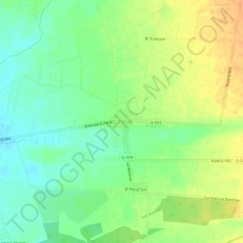 El Peral地形图、海拔、地势