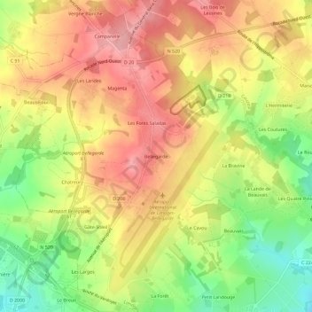 Bellegarde地形图、海拔、地势