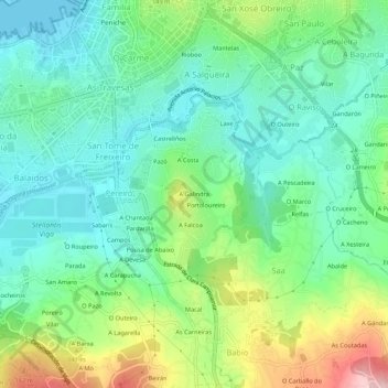 A Galindra地形图、海拔、地势