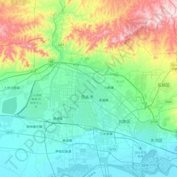 青山区地形图、海拔、地势