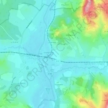 La Pras地形图、海拔、地势
