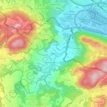 Galletto地形图、海拔、地势