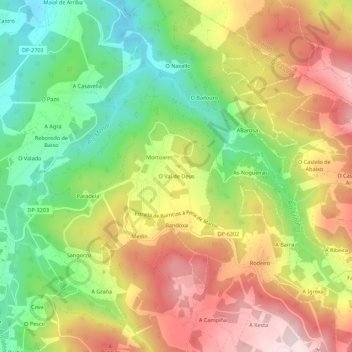 O Val de Deus地形图、海拔、地势