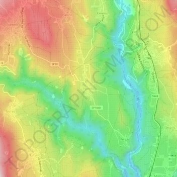 Nanno地形图、海拔、地势