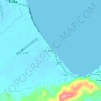 Mancarago地形图、海拔、地势