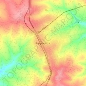 Kapiri Mposhi地形图、海拔、地势