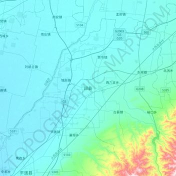 祁县地形图、海拔、地势