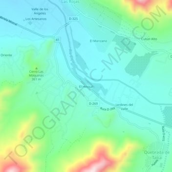 El Hinojal地形图、海拔、地势