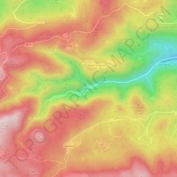 Ómassa地形图、海拔、地势