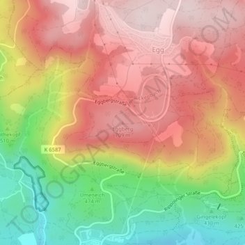 Eggberg地形图、海拔、地势