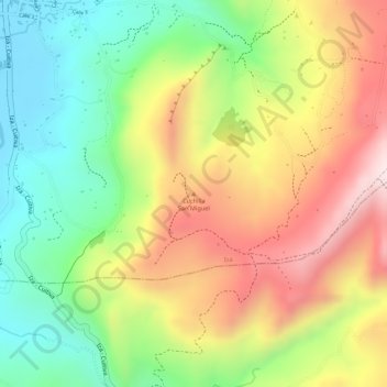Cuchilla San Miguel地形图、海拔、地势