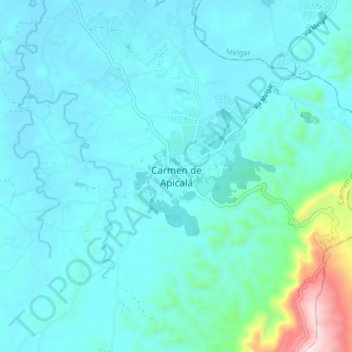 Carmen de Apicalá地形图、海拔、地势
