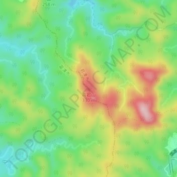 高宕山地形图、海拔、地势