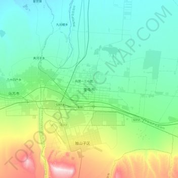 奎屯市地形图、海拔、地势