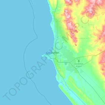 Geraldton地形图、海拔、地势