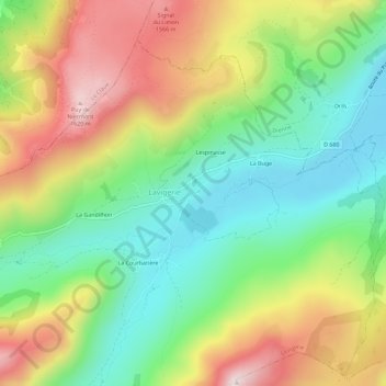 La Chapelle地形图、海拔、地势