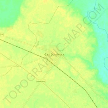 Ganj Dundwara地形图、海拔、地势