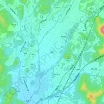 長面地形图、海拔、地势