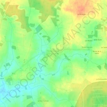 Le Coudray地形图、海拔、地势
