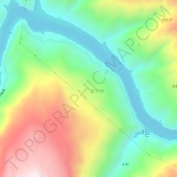 枯木地形图、海拔、地势