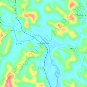 Chapéu d'Uvas地形图、海拔、地势