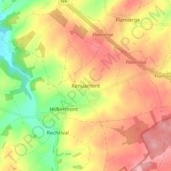 Renuamont地形图、海拔、地势