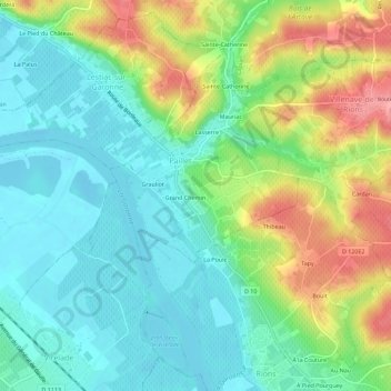 Font Darlan地形图、海拔、地势