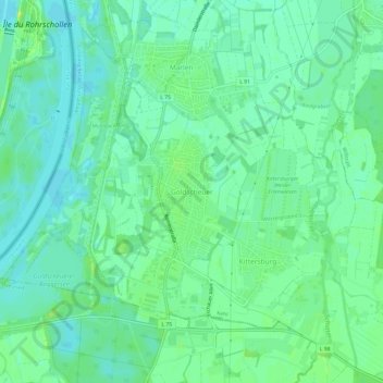 Goldscheuer地形图、海拔、地势
